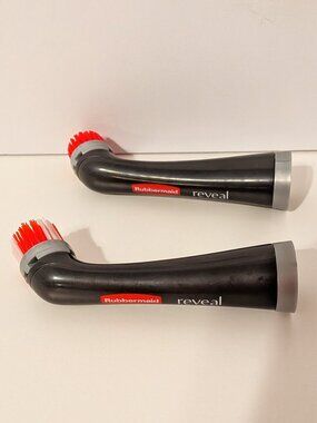 Rubbermaid Reveal Power Scrubber Large Multi Purpose Brush Replacement Heads (2)